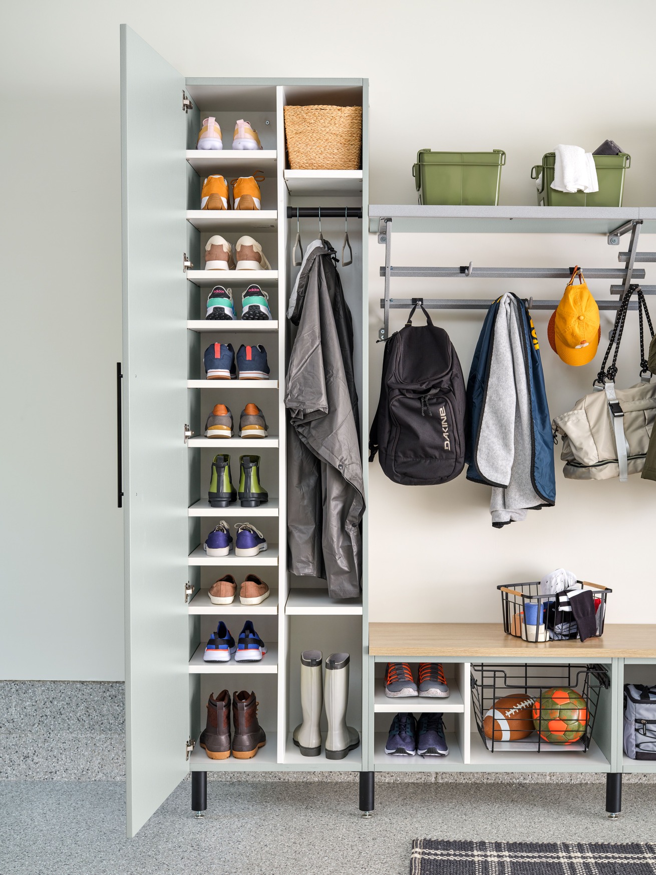 Custom garage cabinet wall with workbench — Atlantic Source, Georgetown DE