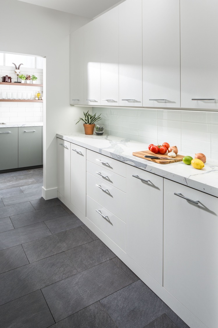 Custom pantry with pull-out shelving in a family kitchen in Dover, Delaware