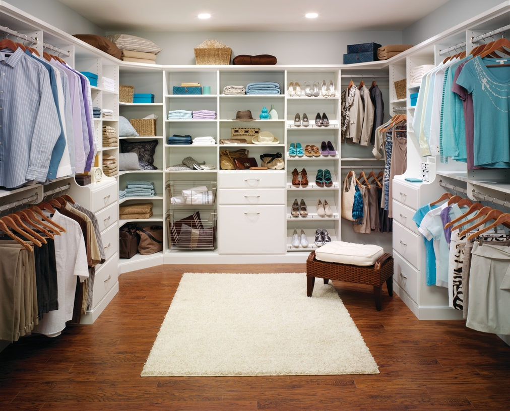 Reach-in closet with double-hang rods and adjustable shelving — Atlantic Source, Lewes DE
