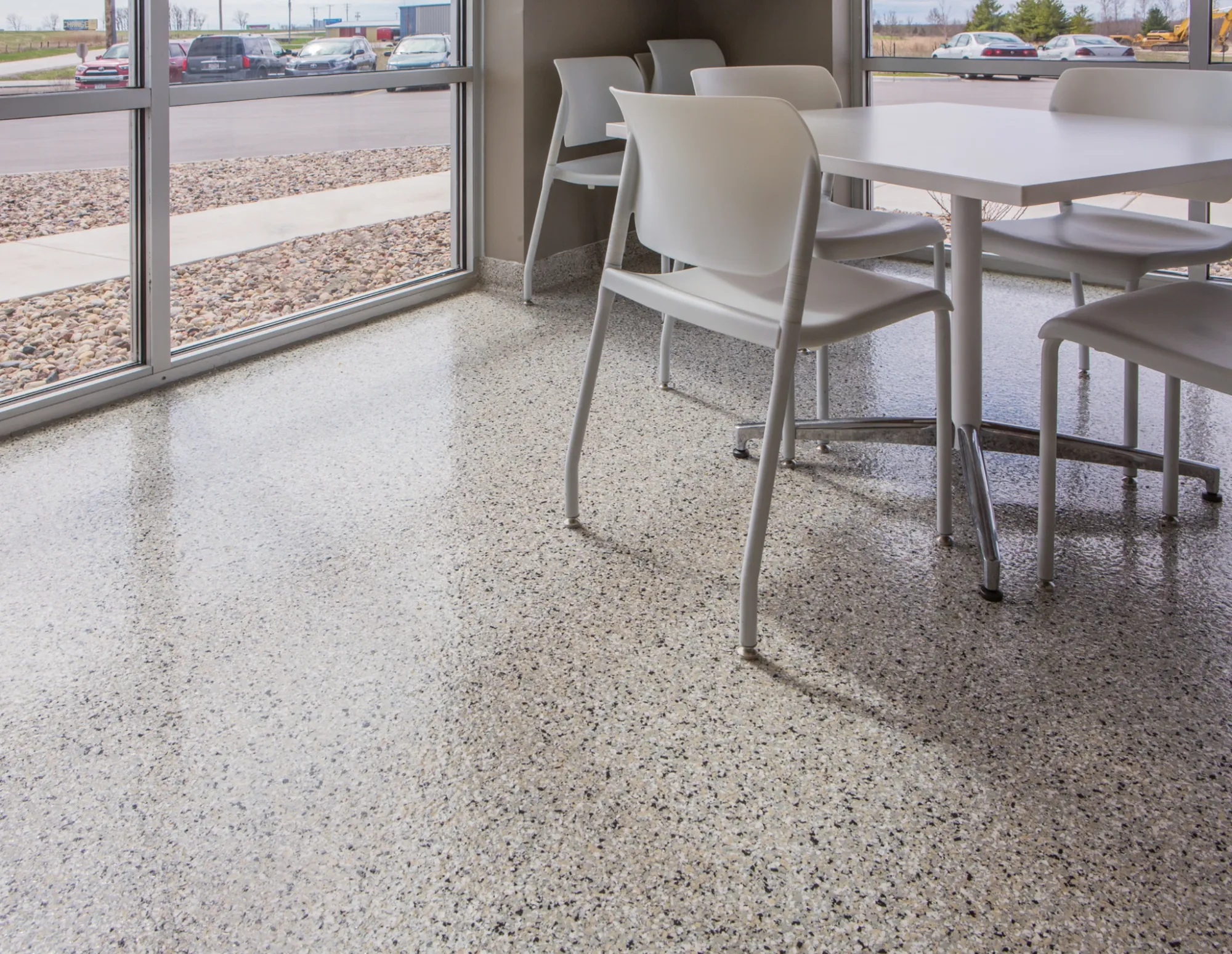 Seamless high-gloss epoxy floor in a bright interior space — Atlantic Source, Georgetown DE